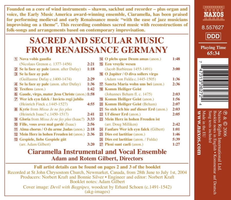 SACRED AND SECULAR MUSIC FROM RENAISSANCE GERMANY - slide-1