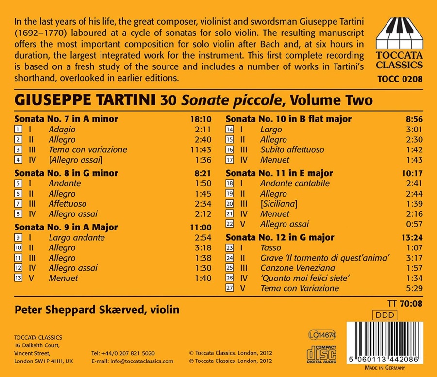 Tartini: 30 Sonate piccole Vol. 2 - Sonatas Nos. 7-12 - slide-1