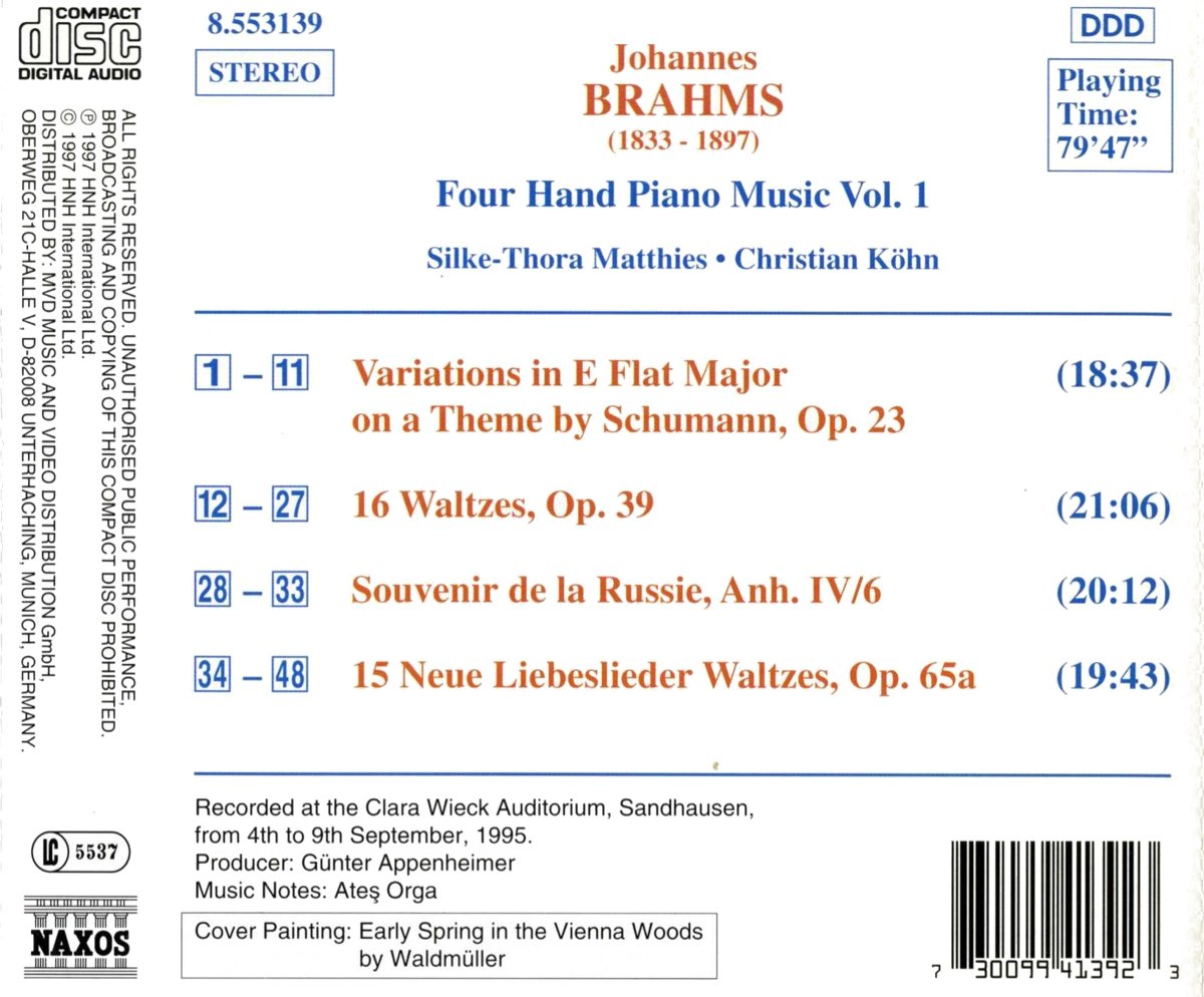 BRAHMS: 4hand Piano Music vol. 1 - slide-1