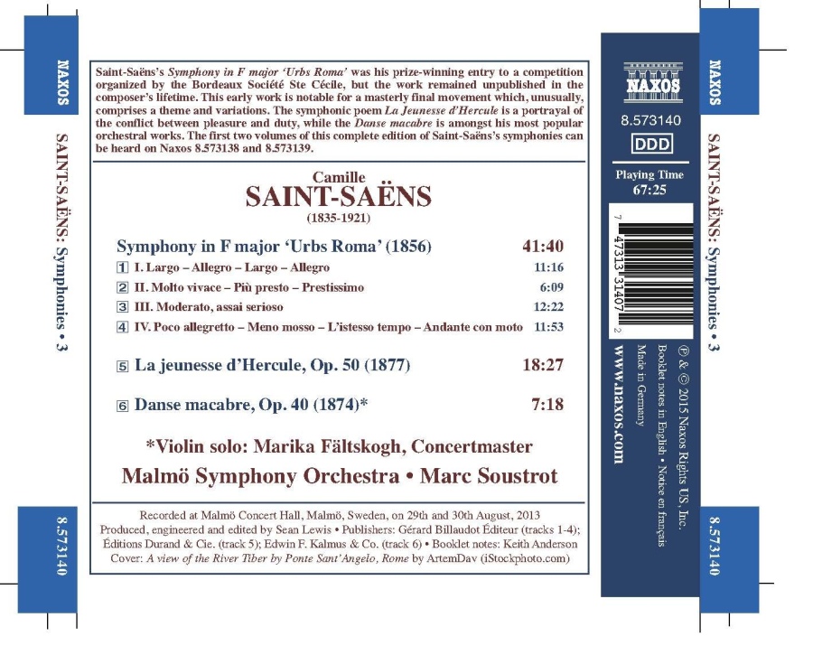 Saint-Saëns: Symphonies Vol. 3 - Symphony in F ‘Urbs Roma’ La jeunesse d’Hercule - slide-1