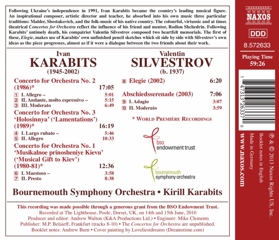 Karabits: Concertos for Orchestra, Valentin Silvestrov: Elegie - slide-1