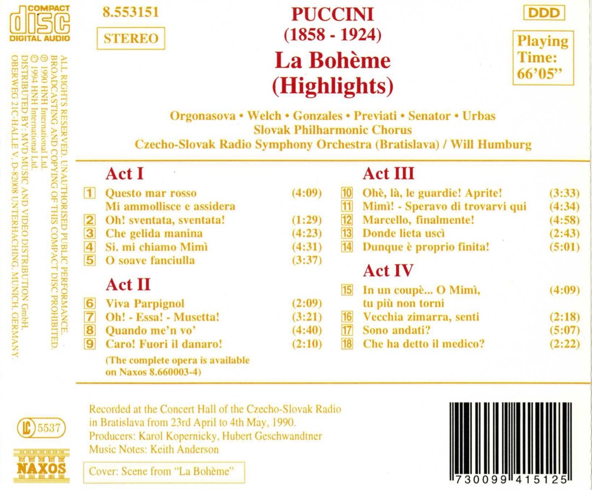 PUCCINI: La Boheme ( Highlights) - slide-1