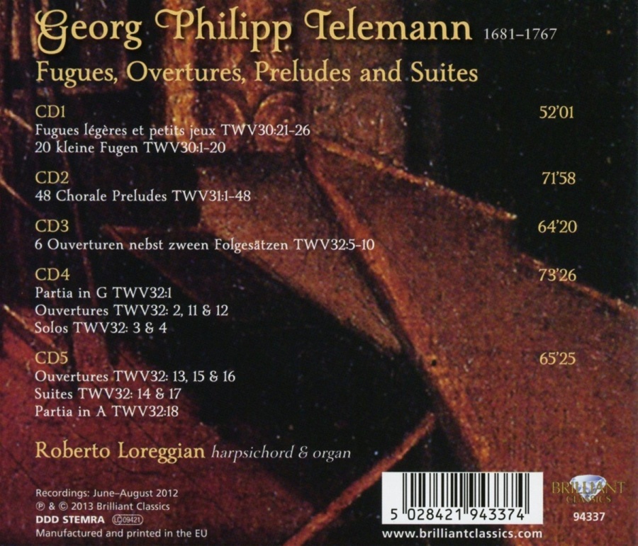 Telemann: Fugues, Overtures, Preludes and Suites, TWV30-32 - slide-1