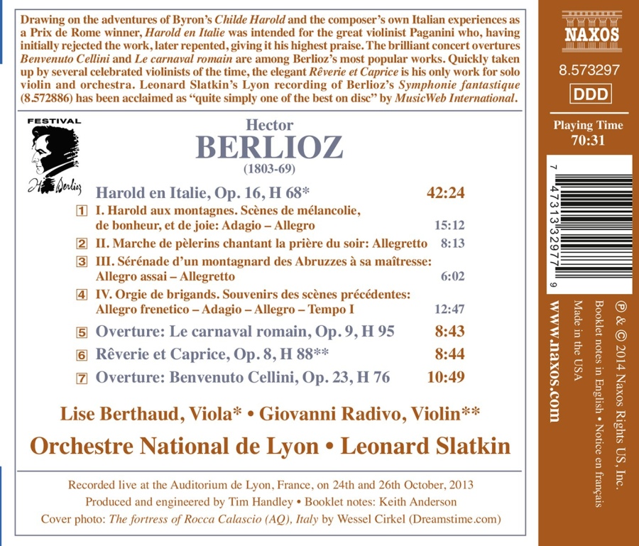 Berlioz: Harold en Italie; Rêverie and Caprice; Le carnaval romain; Benvenuto Cellini - slide-1