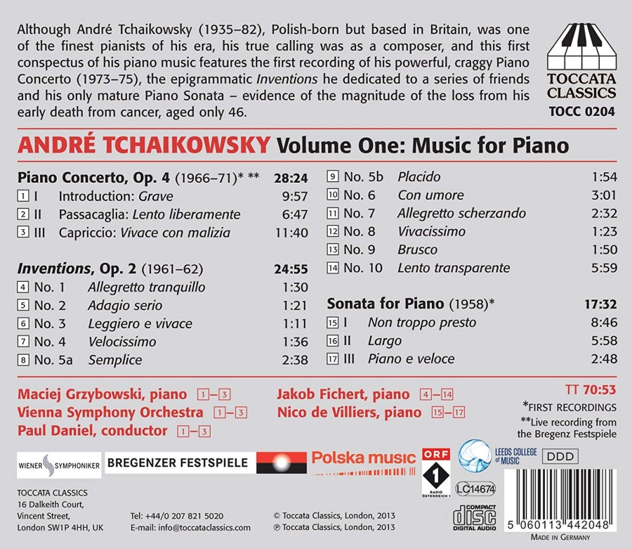 Tchaikowsky: Music for Piano Vol. 1, Piano Concerto, Inventions, Sonata for Piano - slide-1