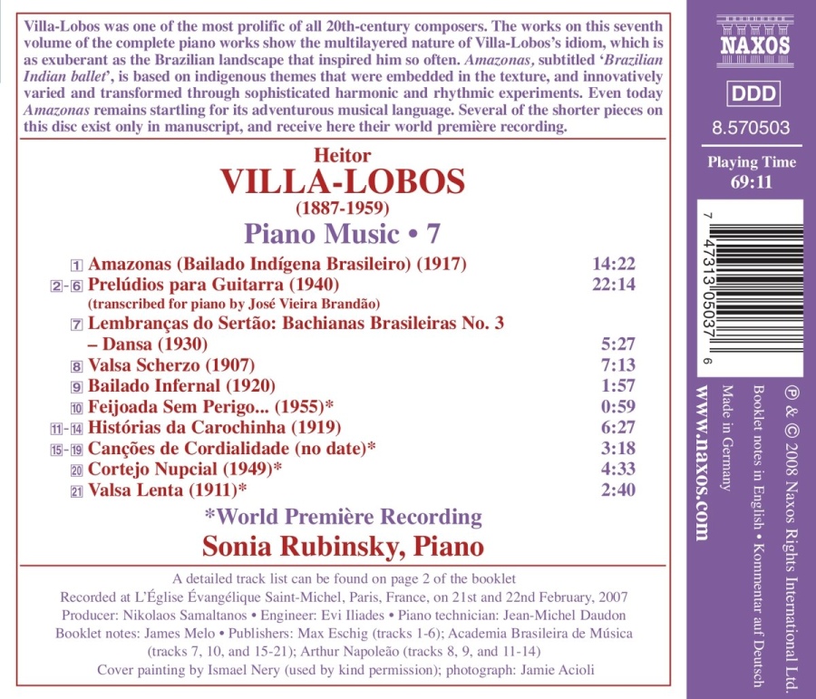 Villa-Lobos: Piano Music Vol. 7 - slide-1