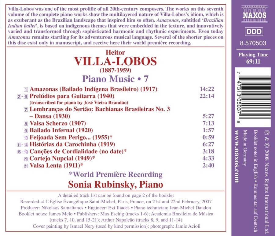 Villa-Lobos: Piano Music Vol. 7 - slide-1
