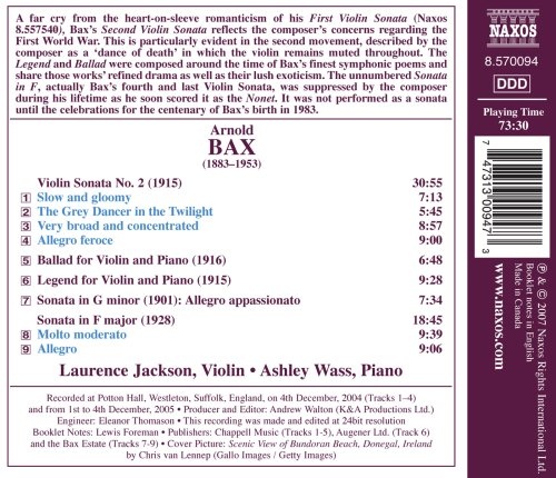 BAX: Violin Sonatas Vol. 2 - slide-1