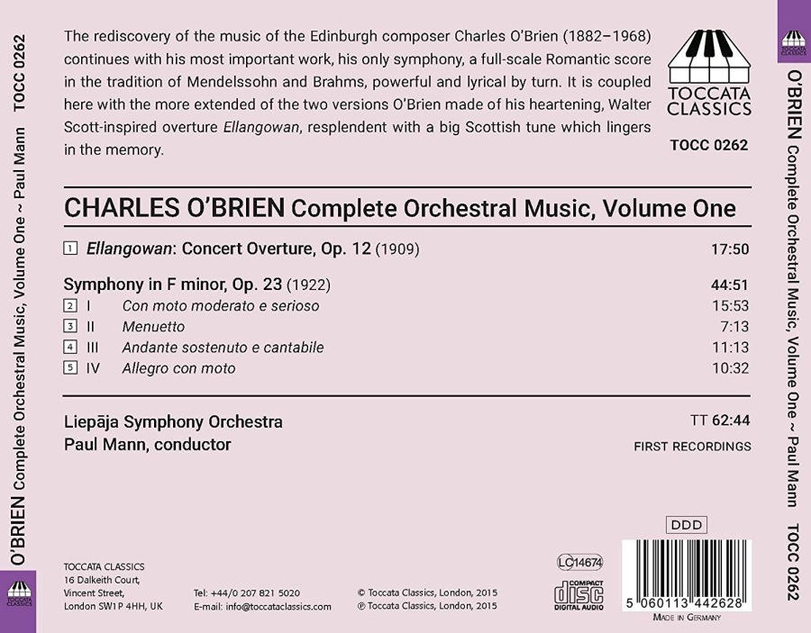 O’Brien: Complete Orchestral Music Vol. 1 - slide-1