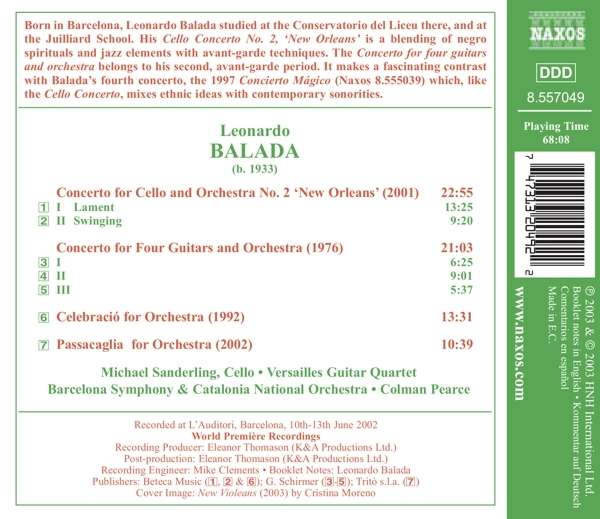 BALADA: Cello Concerto No. 2; Concerto for Four Guitars; Celebracio - slide-1