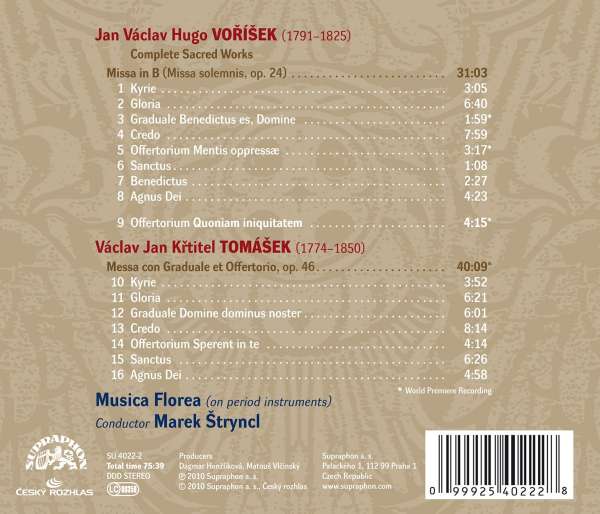 Voříšek: Missa in B / Tomášek: Messa con Graduale et Offertorio - slide-1