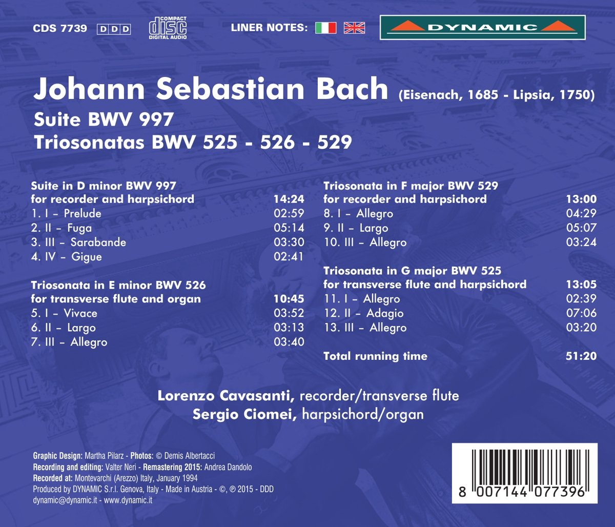 Bach: Suite BWV 997; Triosonatas BWV 525; 526; 529 - slide-1