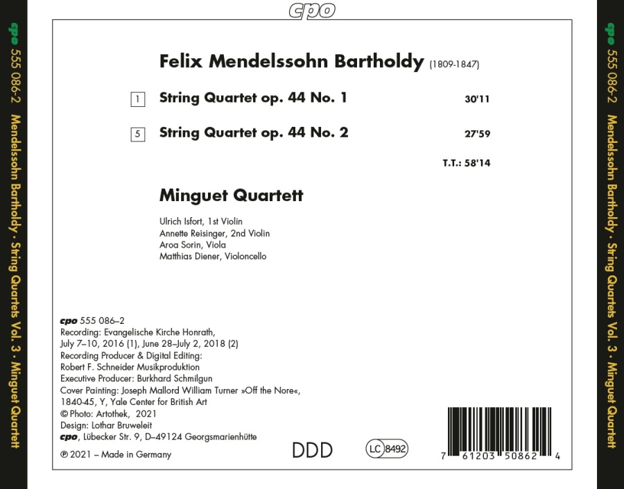 Mendelssohn: String Quartets op. 44, Nos. 1 & 2 - slide-1