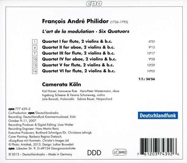 Philidor: L’art de la modulation, Six Quatuors - slide-1