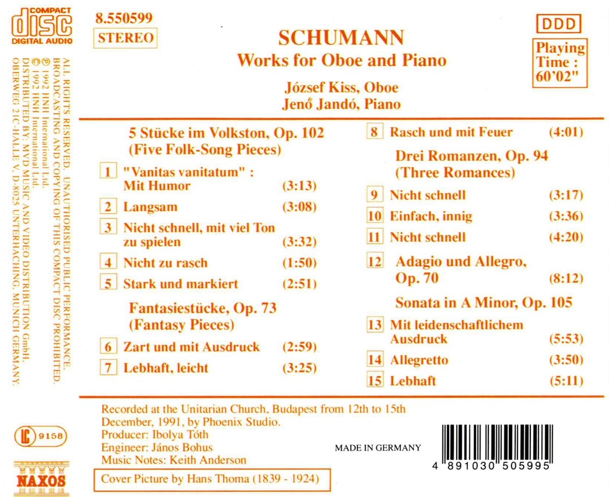 SCHUMANN: Works for Oboe - slide-1