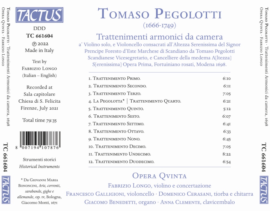 Pegolotti: Trattenimenti armonici, op. 1, 1698 - slide-1