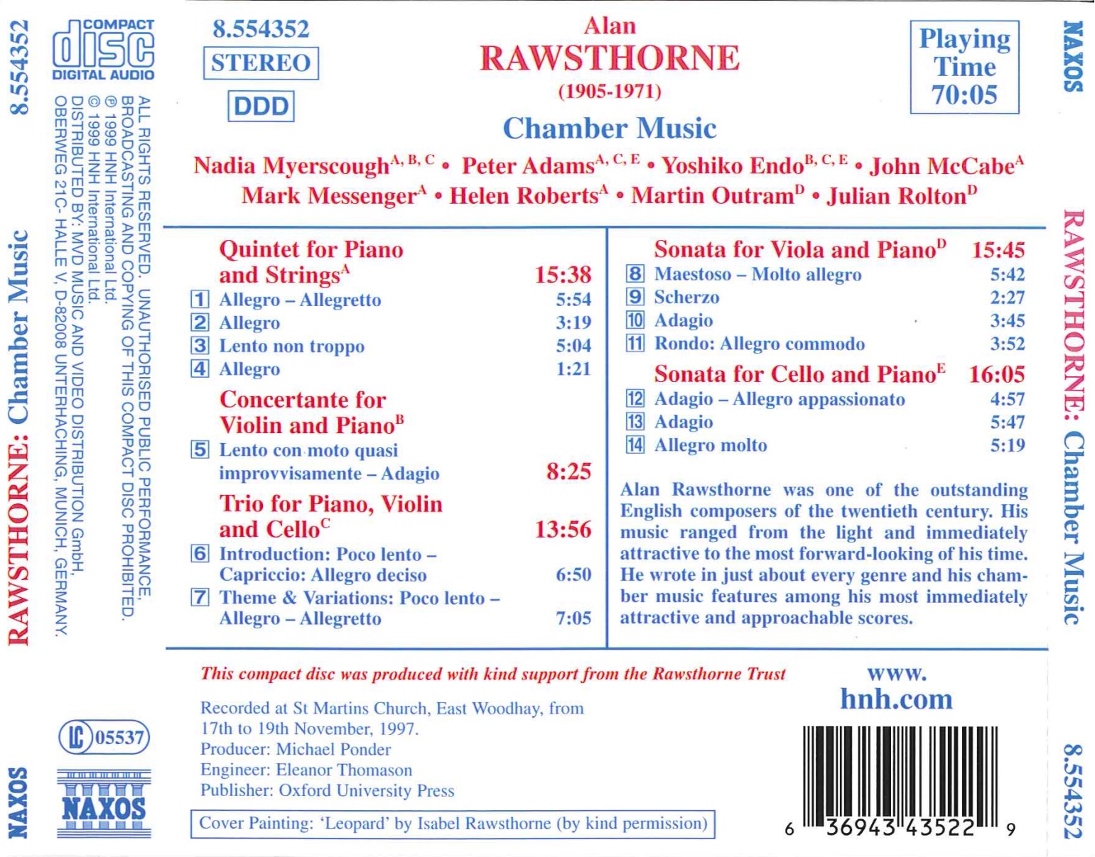 RAWSTHORNE: Chamber Music - slide-1