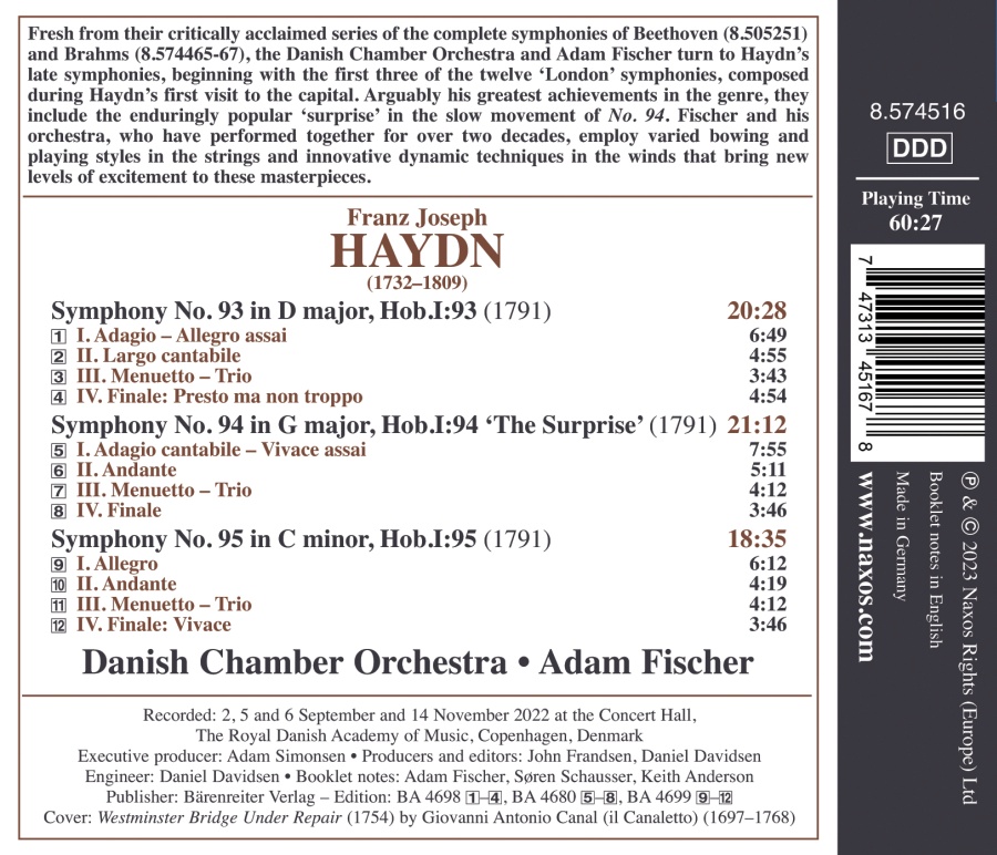 Haydn: Late Symphonies Vol. 1, Nos. 93–95 - slide-1