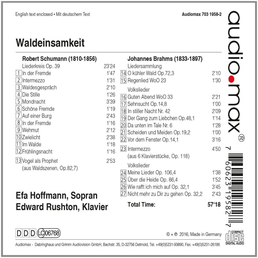 Waldeinsamkeit - Songs by Schumann and Brahms - slide-1