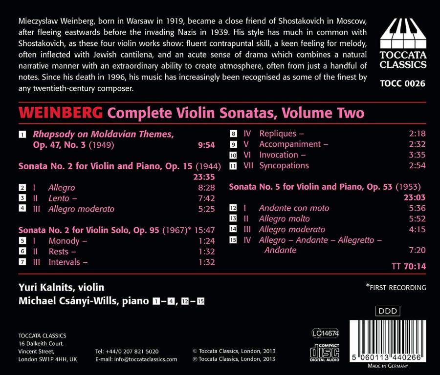 Weinberg: Complete Violin Sonatas Vol. 2 - slide-1