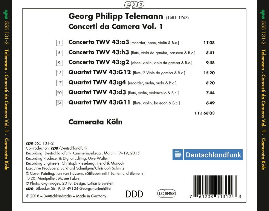 Telemann: Concerti da Camera Vol. 1 - slide-1