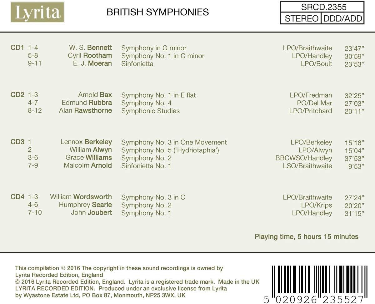 British Symphonies - Bennett; Rootham; Moeran; Bax; Rubbra; Rawsthorne; Berkeley; Alwyn; ... - slide-1