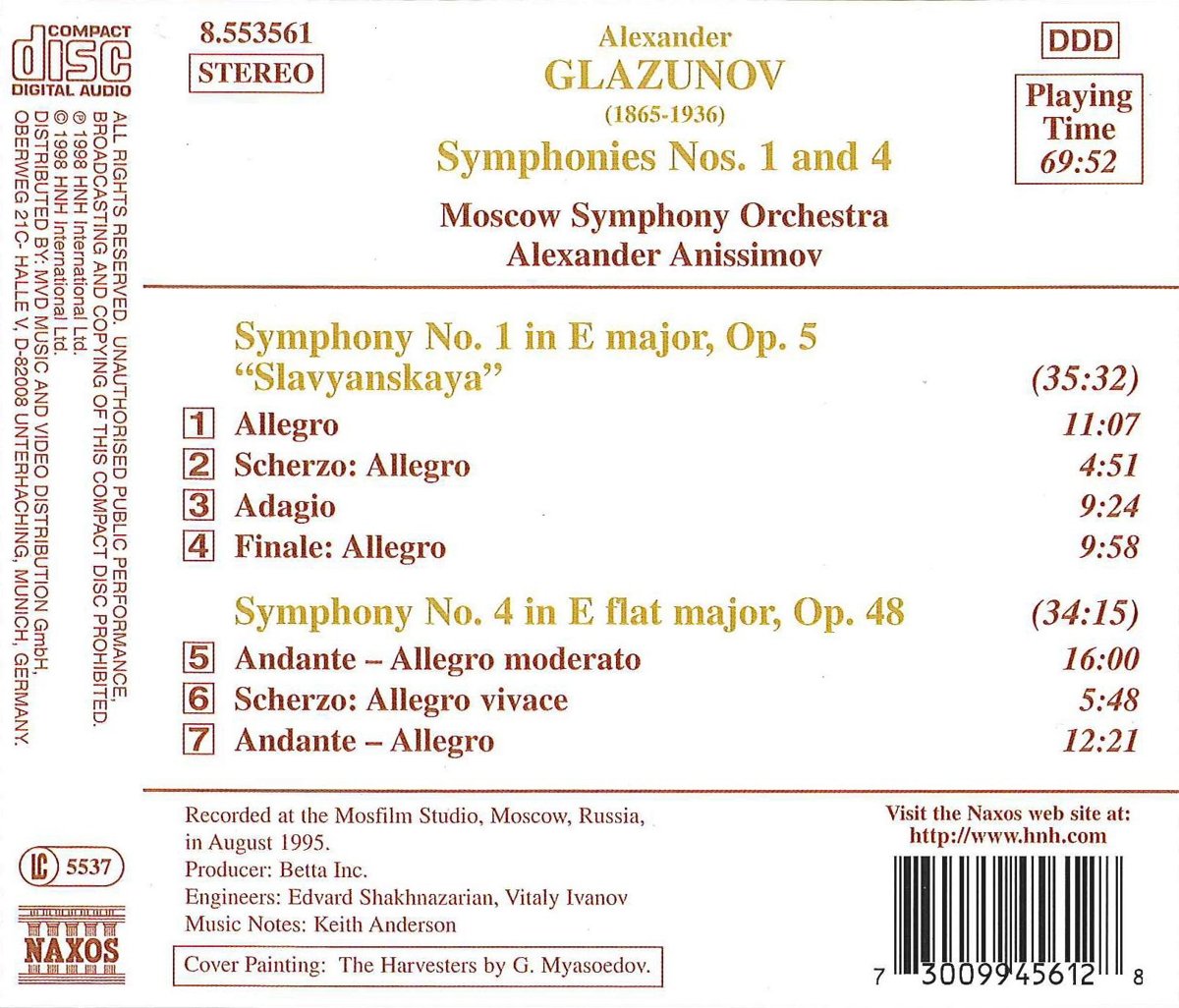 GLAZUNOV: Symphonies 1 & 4 - slide-1