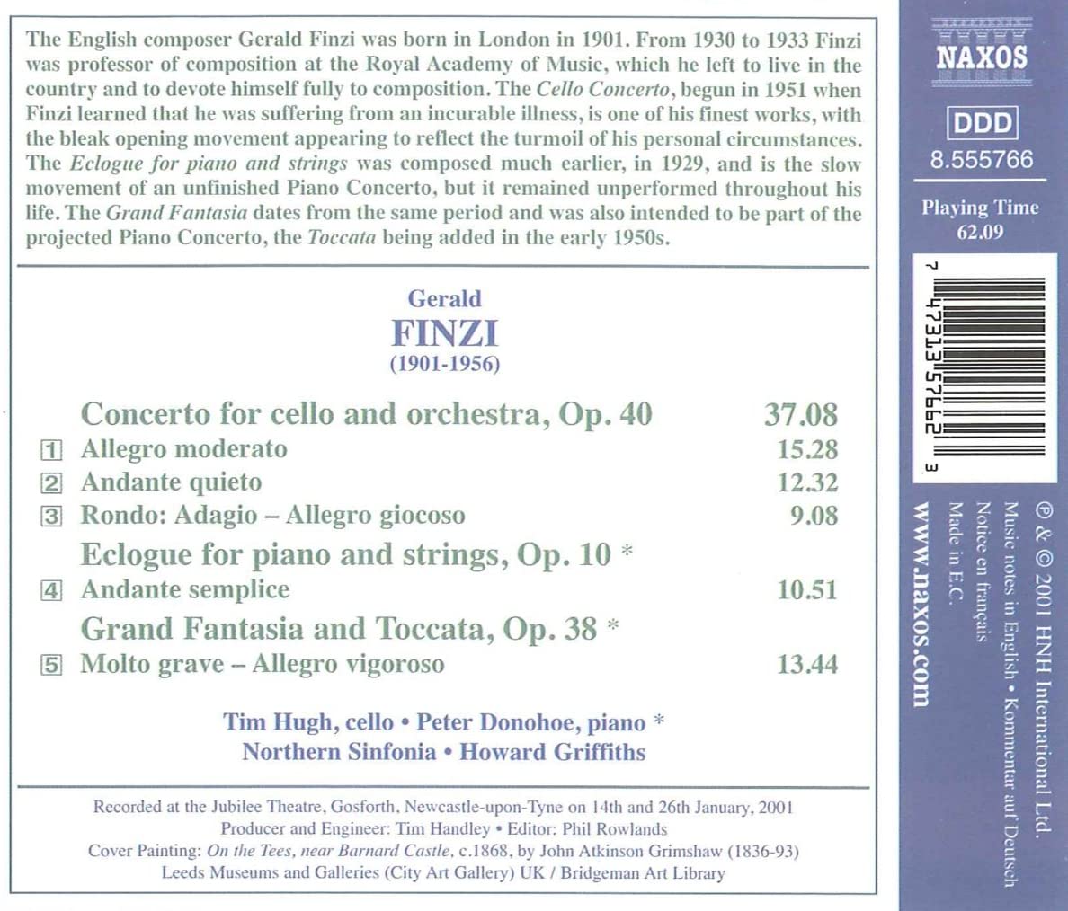 FINZI: Cello Concerto; Grand Fantasia and Toccata; Eclogue - slide-1