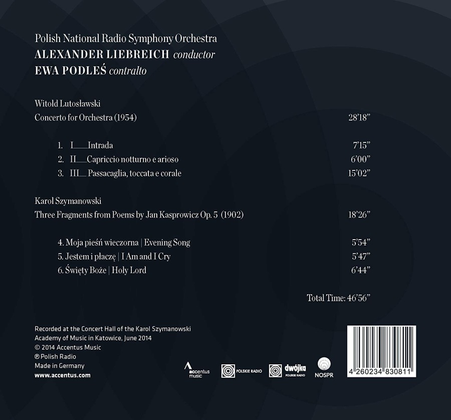 Lutosławski: Concerto for Orchestra / Szymanowski: Poems by Jan Kasprowicz - slide-1