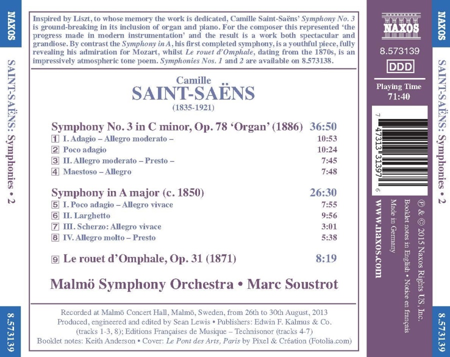 Saint-Saëns: Symphonies Vol. 2 - Symphony No. 3  Symphony in A major Le rouet d'Omphale - slide-1