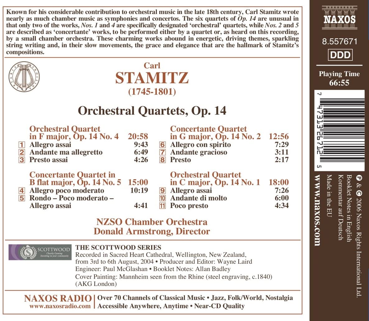 STAMITZ: Orchestral Quartets Op. 14 - slide-1