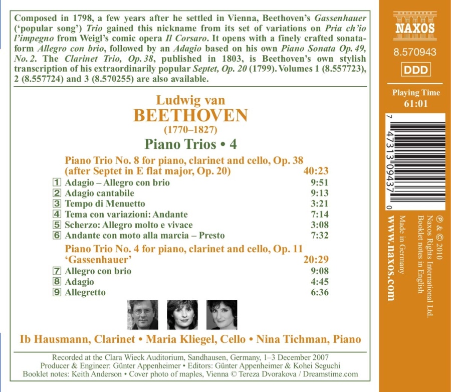 Beethoven: Piano Trios Vol. 4 - Nos. 4 & 8 - slide-1