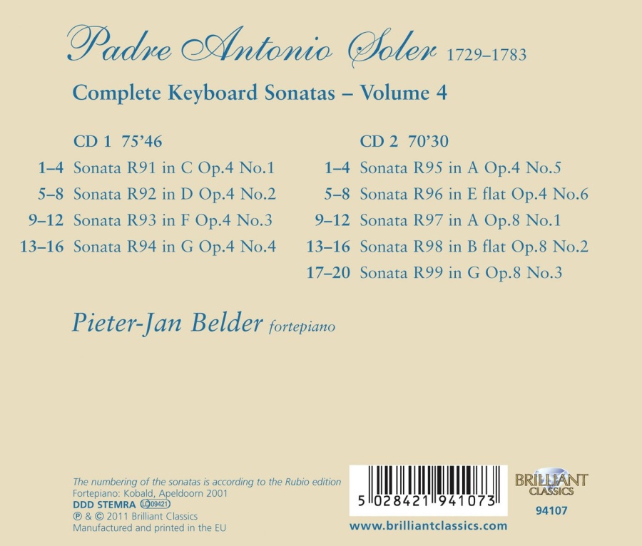 Soler: Complete Sonatas, Vol. 4 (Keyboard Sonatas) - slide-1