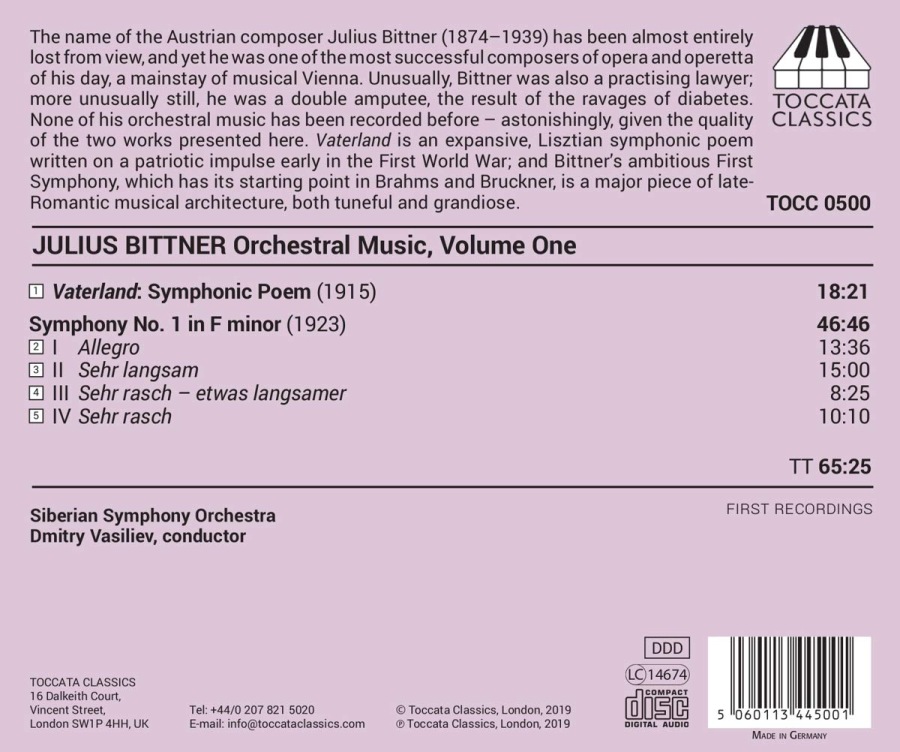Bittner: Orchestral Music Vol. 1 - slide-1