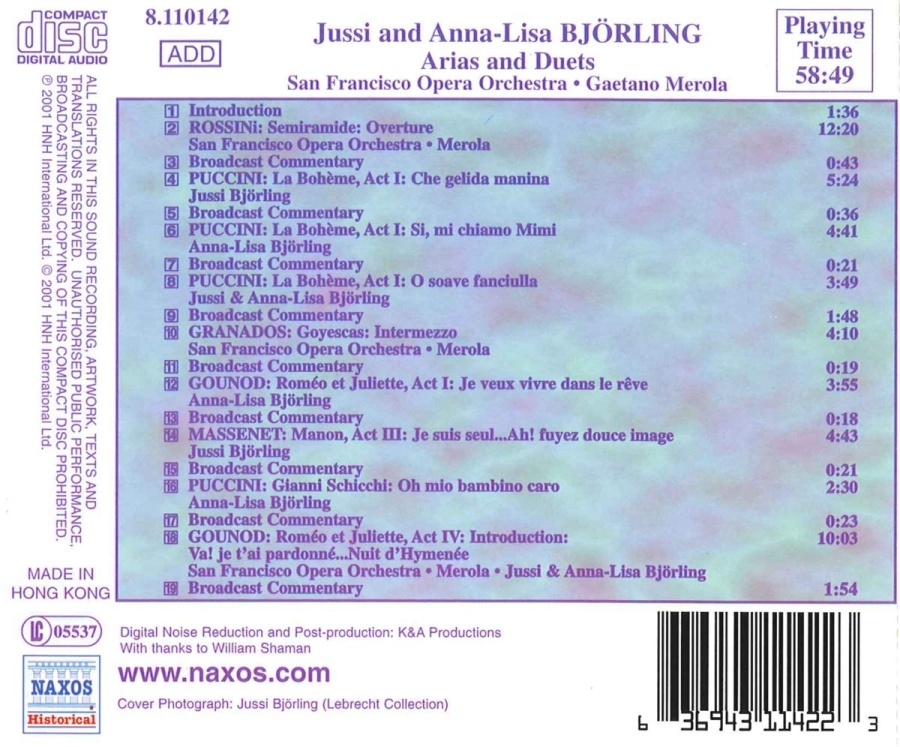 BJORLING, Jussi / BJORLING, Anna-Lisa: Arias and Duets (1949) - slide-1