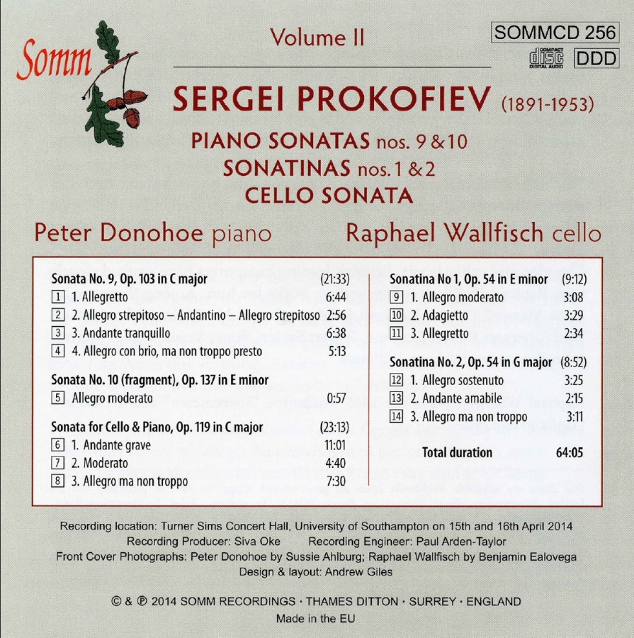 Prokofiev: Piano Sonatas Vol. 2; Cello Sonata - slide-1