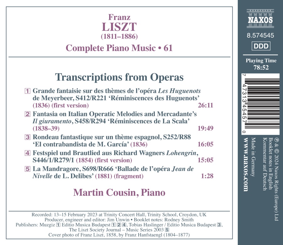 Liszt: Transcriptions from Operas - slide-1