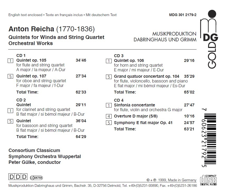 Reicha: Quintets for Winds and String Quartet - slide-1