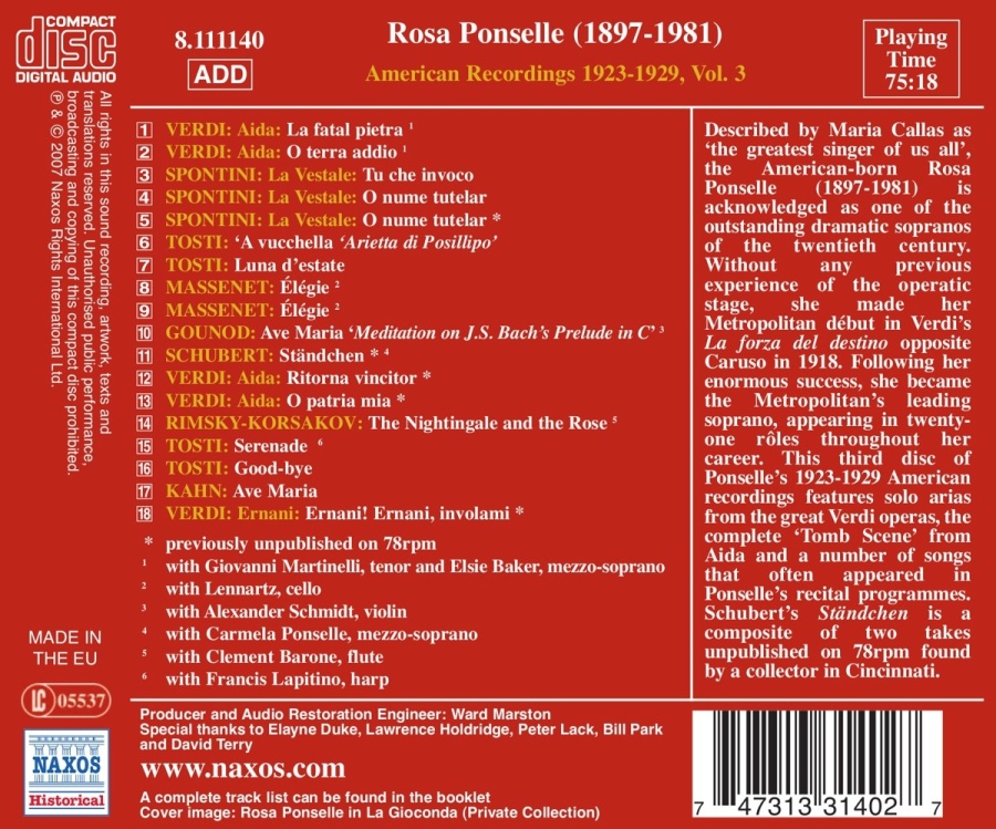PONSELLE Rosa - American Recordings Vol. 3 - slide-1