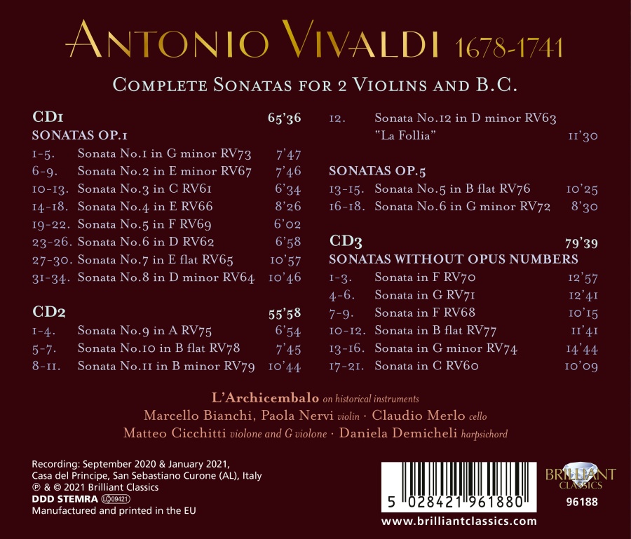 Vivaldi: Complete Sonatas for 2 Violins and B.C. - slide-1