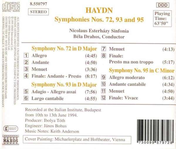 Haydn: Symphonies Nos. 72, 93, 95 (vol. 15) - slide-1