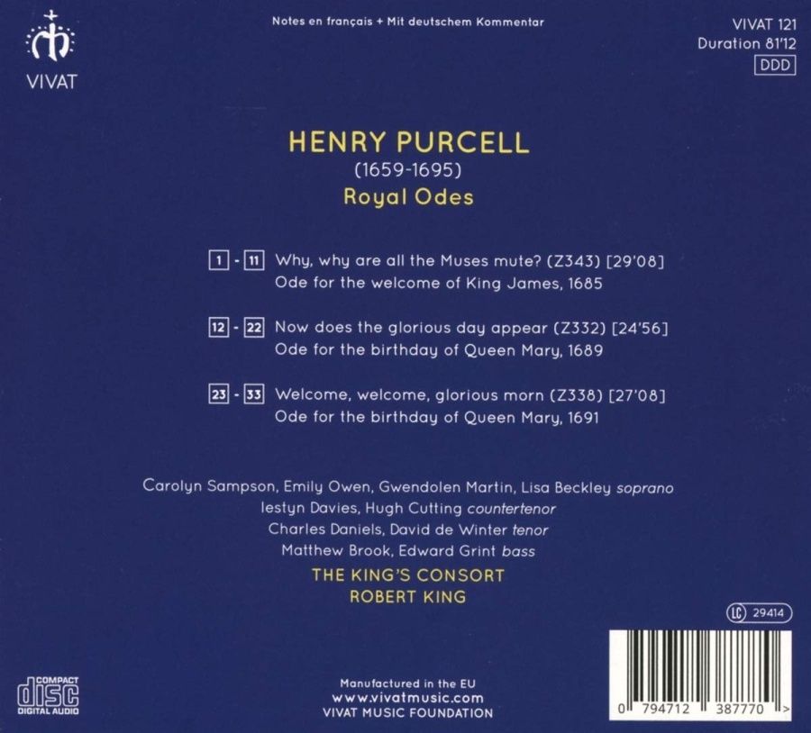 Purcell: Royal Odes - slide-1