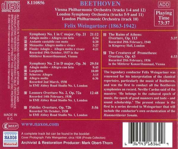 BEETHOVEN: Symphonies Nos. 1 and 2 - slide-1