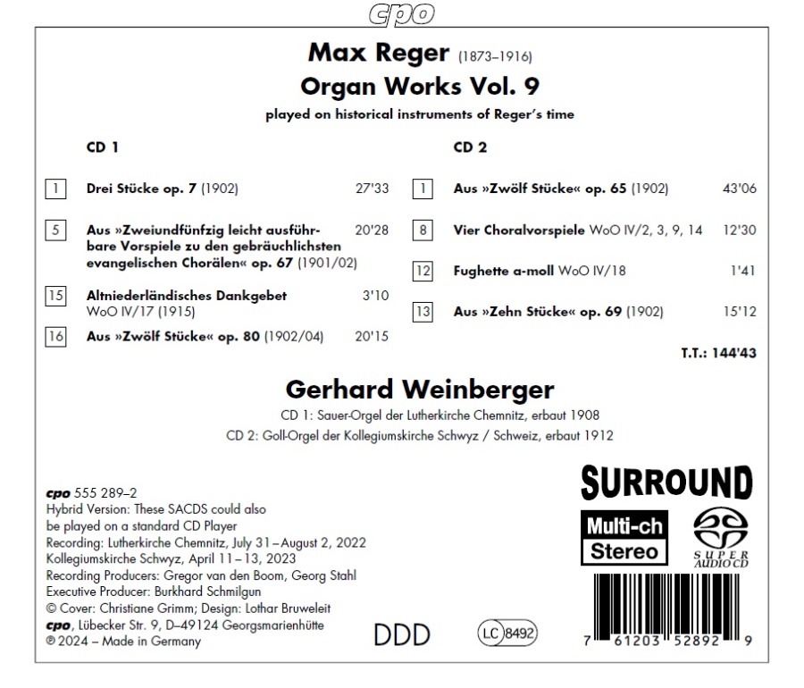 Reger: Organ Works Vol. 9 - slide-1