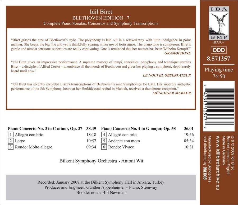 IDIL BIRET BEETHOVEN EDITION 7 - Piano Concertos Vol. 2 - Nos. 3 & 4 - slide-1