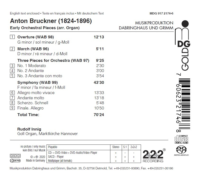 Bruckner: Early Orchestral Works (arranged for organ) - slide-1