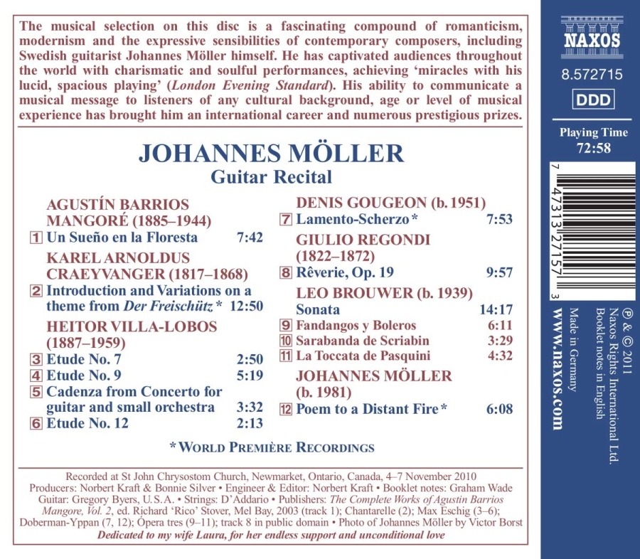 Johannes Möller: Guitar Recital - Barrios, Villa-Lobos, Regondi, Brouwer, ... - slide-1