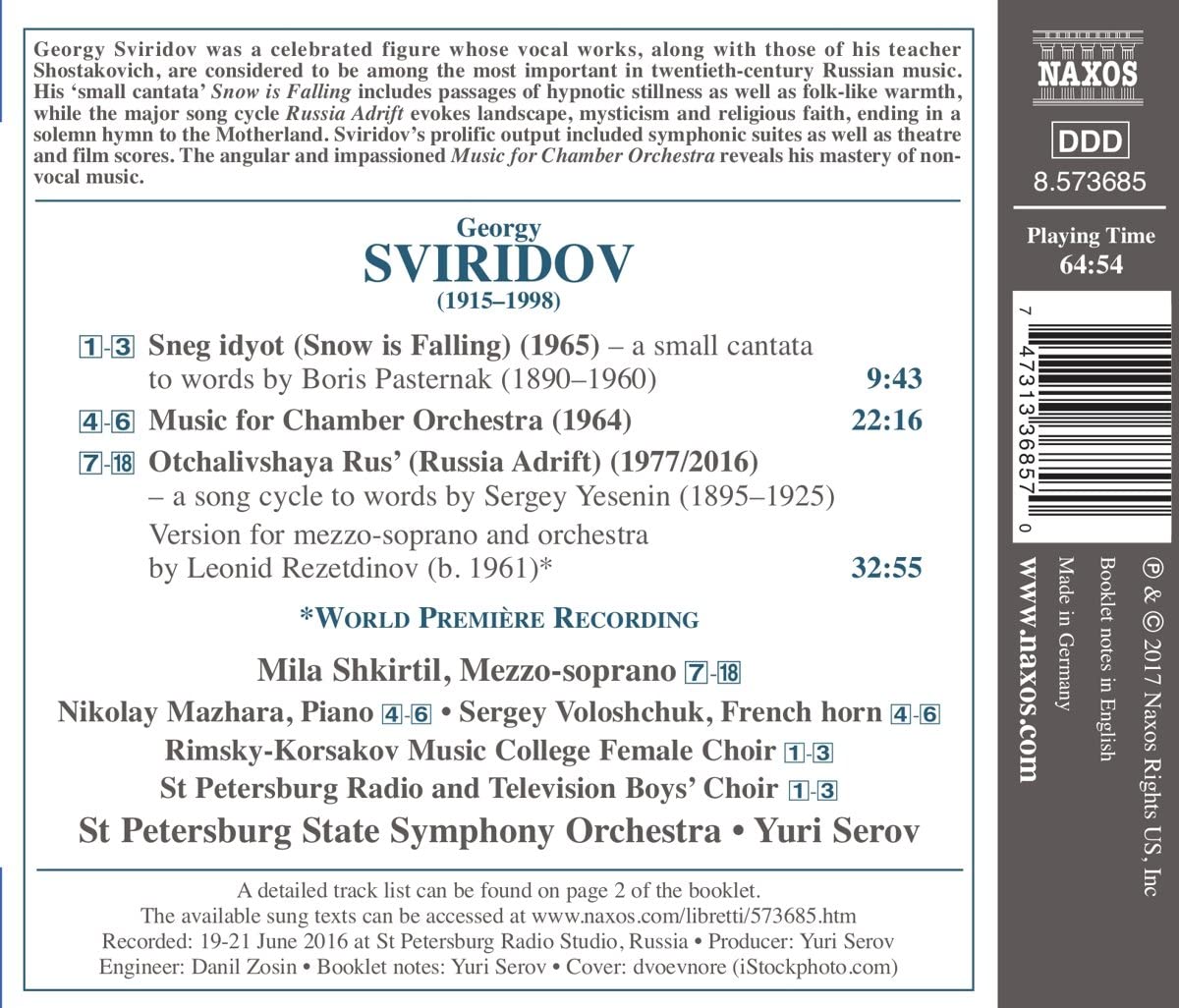 Sviridov: Russia Adrift - Song Cycle - slide-1