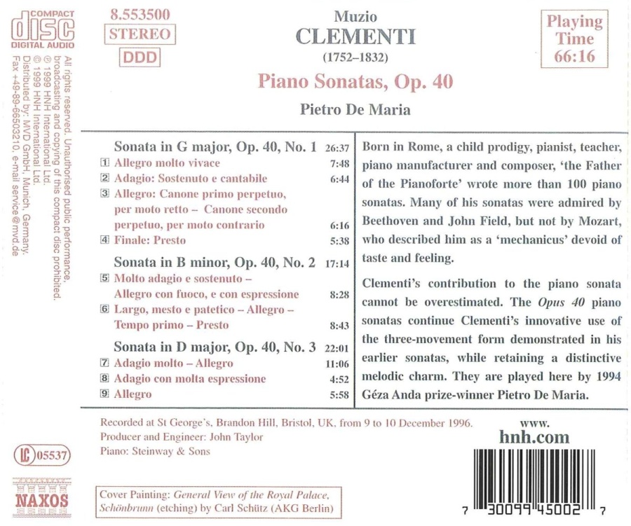 CLEMENTI: Piano Sonatas, Op. 40 - slide-1