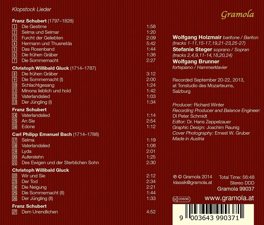 Klopstock Lieder - Gluck C.P.E. Bach Schubert - slide-1